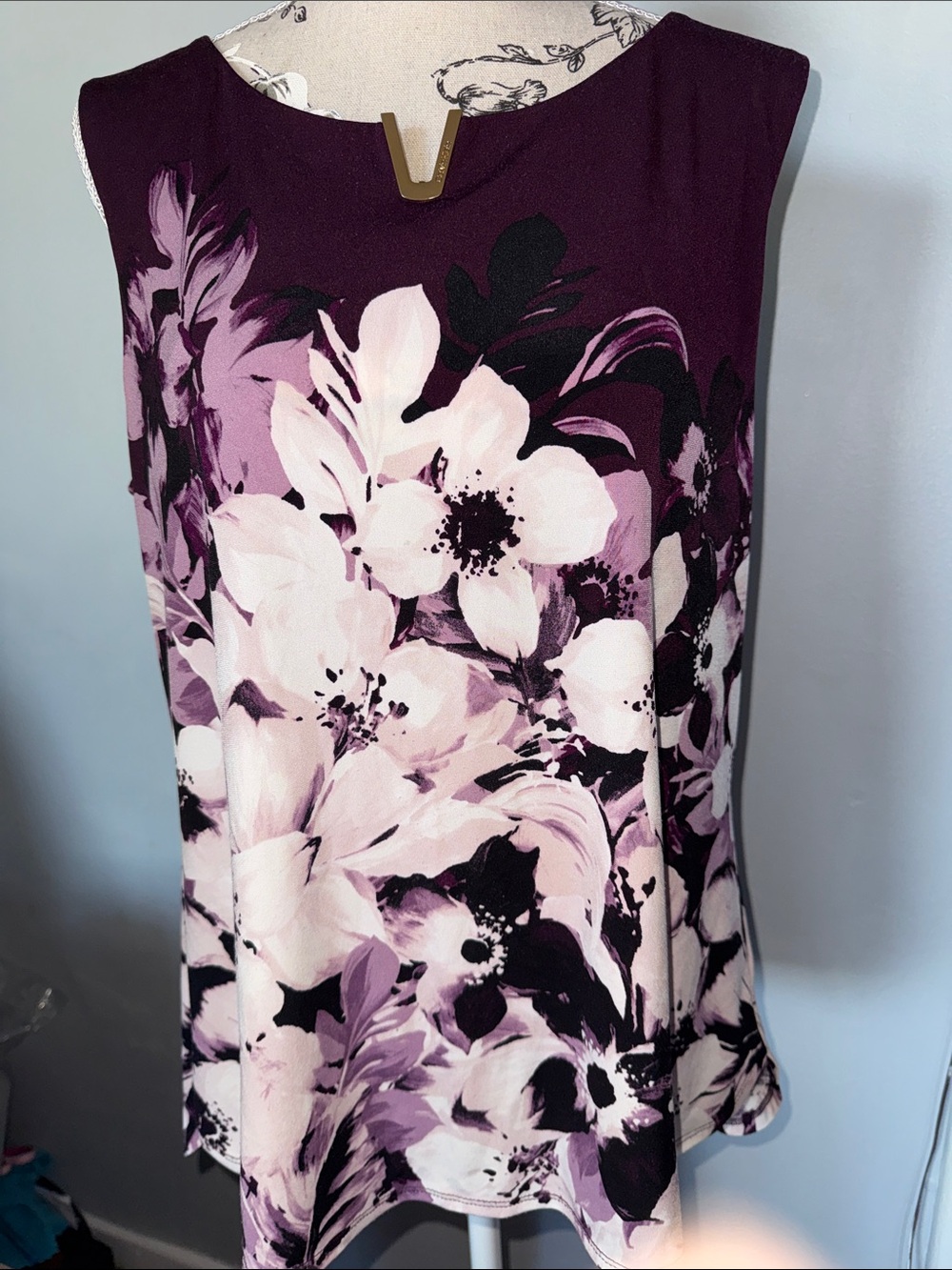 Calvin Klein Plum Floral Sleeveless Camisole